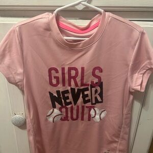 BCG Pink 'Girls Never Quit' Sports Tee